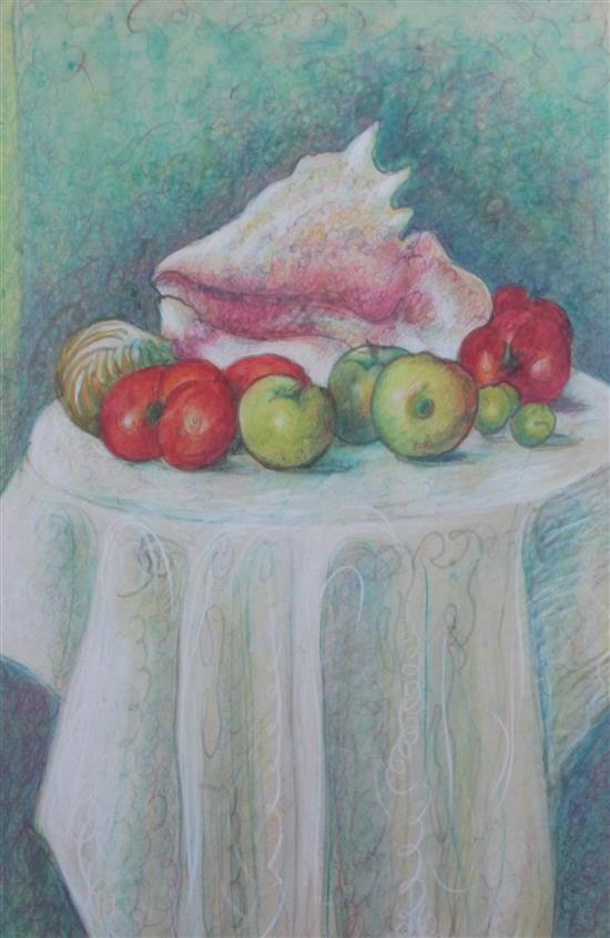 William de Belleroche (1913-1969) Still life with shell and fruit, 1961 28.5 x 17.5in.